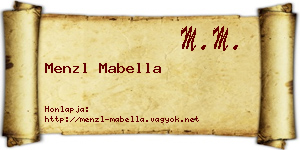 Menzl Mabella névjegykártya